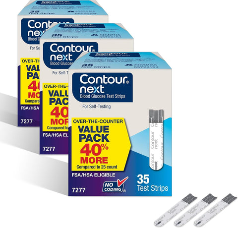 Ascensia Contour Next Blood Glucose Diabetes Test Strips 105 Count (3x35ct)