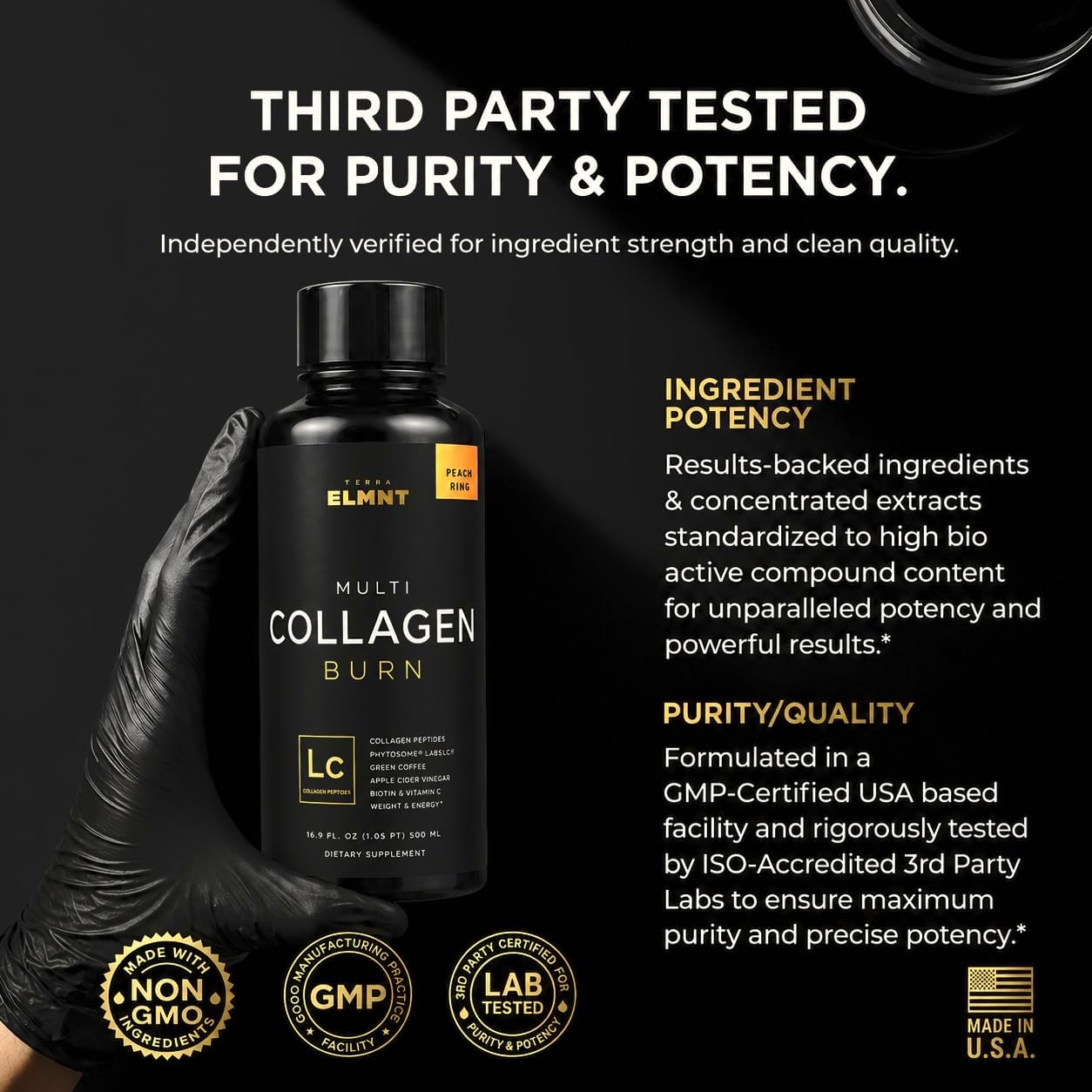 Premium Liquid Collagen for Women Weight Loss & Beauty w. Hyaluronic Acid, Biotin, L-Carnitine, ACV - Ultra Pure Multi Collagen Protein Shots Drink Hair Skin Liquid Vitamins, Colageno (Peach Ring)