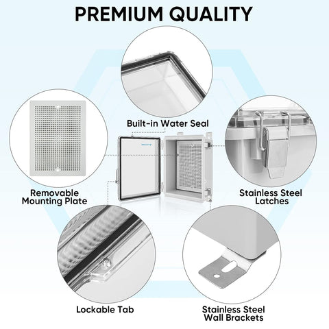 TICONN Outdoor Electrical Box Waterproof, ABS IP67 Junction Box Enclosure