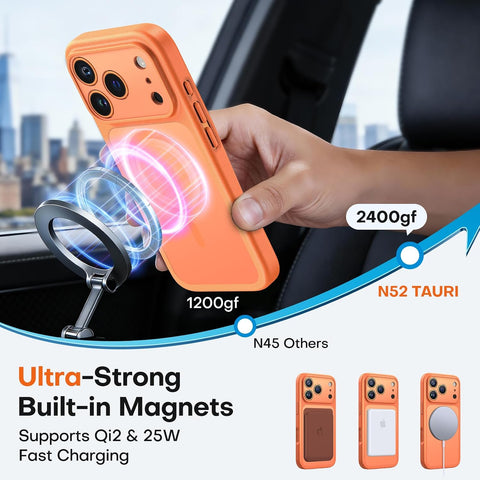 TAURI for iPhone 17 Pro Case, Compatible with MagSafe, Orange
