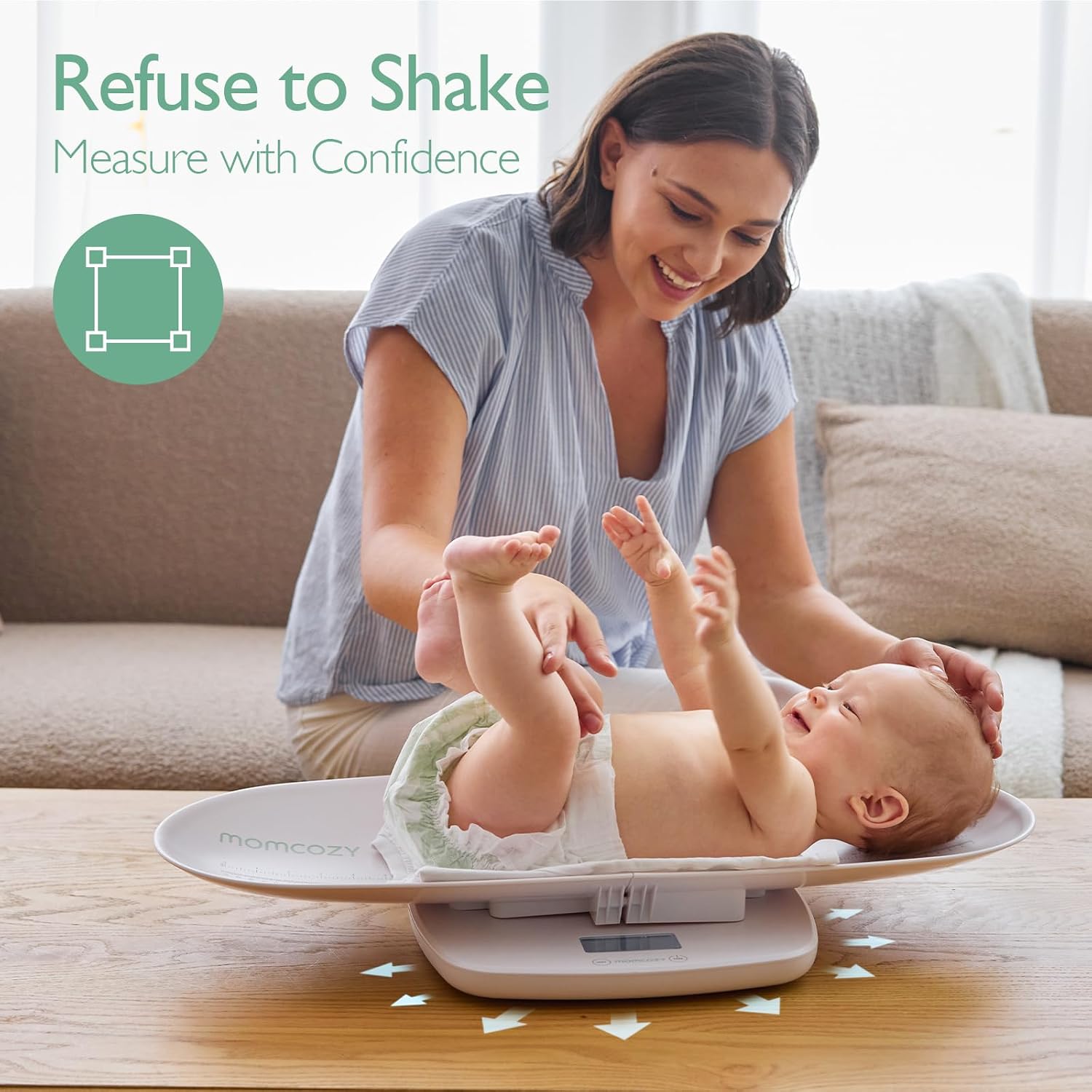 Momcozy Baby Scale, Weight, Height and Weighted Feeds, Removable Tray,