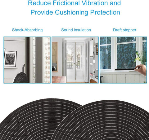 3 Rolls Weather Stripping,1/4 Inch Wide X 1/8 Inch Thick Foam Seal Tape High Density Foam Strip Self Adhesive,Closed Cell Tape Seal Strip,16 Feet Long Each