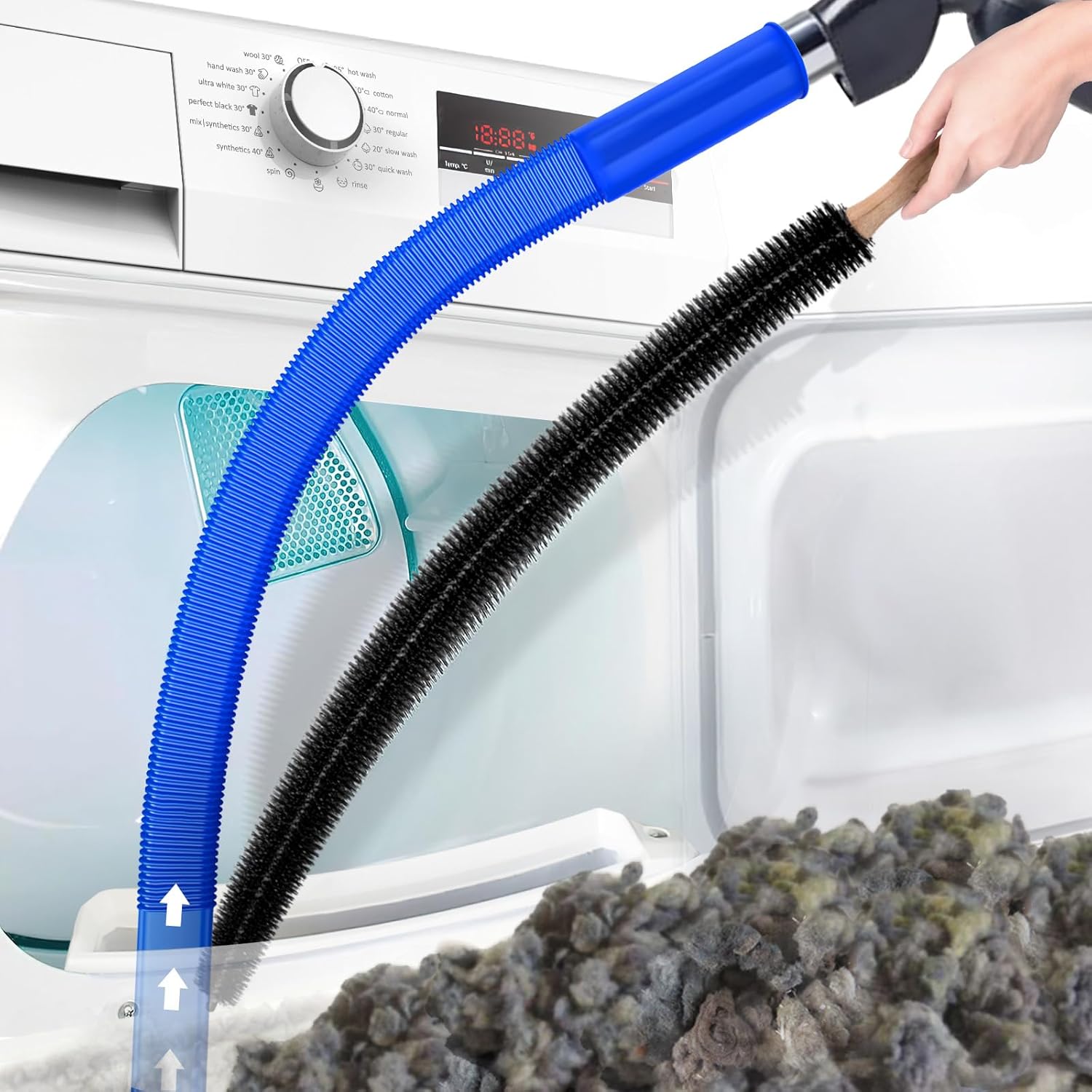 PetOde 2Pcs Dryer Vent Cleaner Kit Universal Vacuum Hose Attachment & Brush