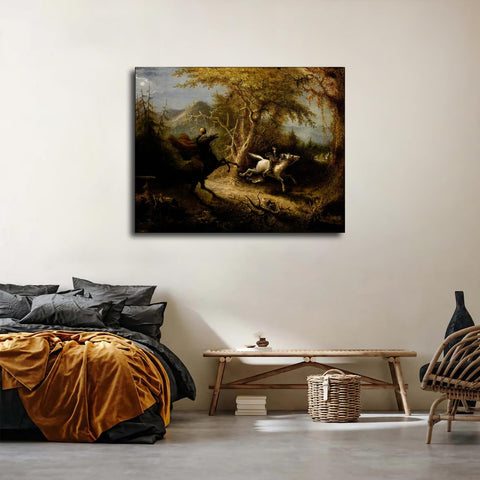 ZJWZJY Sleepy Hollow Tales The Headless Horseman Quest Ichabod Crane Poster Decorative Painting Modern Picture Canvas Wall Art Bedroom Office Living Room Decoration (12x16inch Framed)