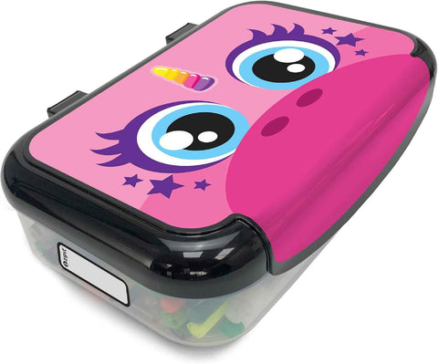 ZIPIT Recycled Plastic Pencil Box for Girls, Large Pencil Case, Unicorn