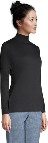 Lands' End Women's Cotton Mock Turtleneck