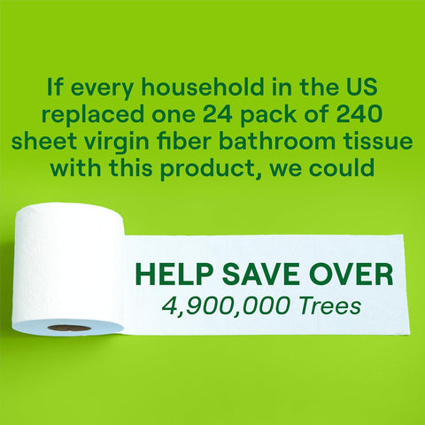 Seventh Generation Toilet Paper, 100% Recycled 2-Ply Bath Tissue, 48 Rolls | 240 Sheets Per Roll, Extra Soft & Strong for Home & RV, Whitened without Chlorine Bleach, No Dyes or Fragrances, Septic Safe