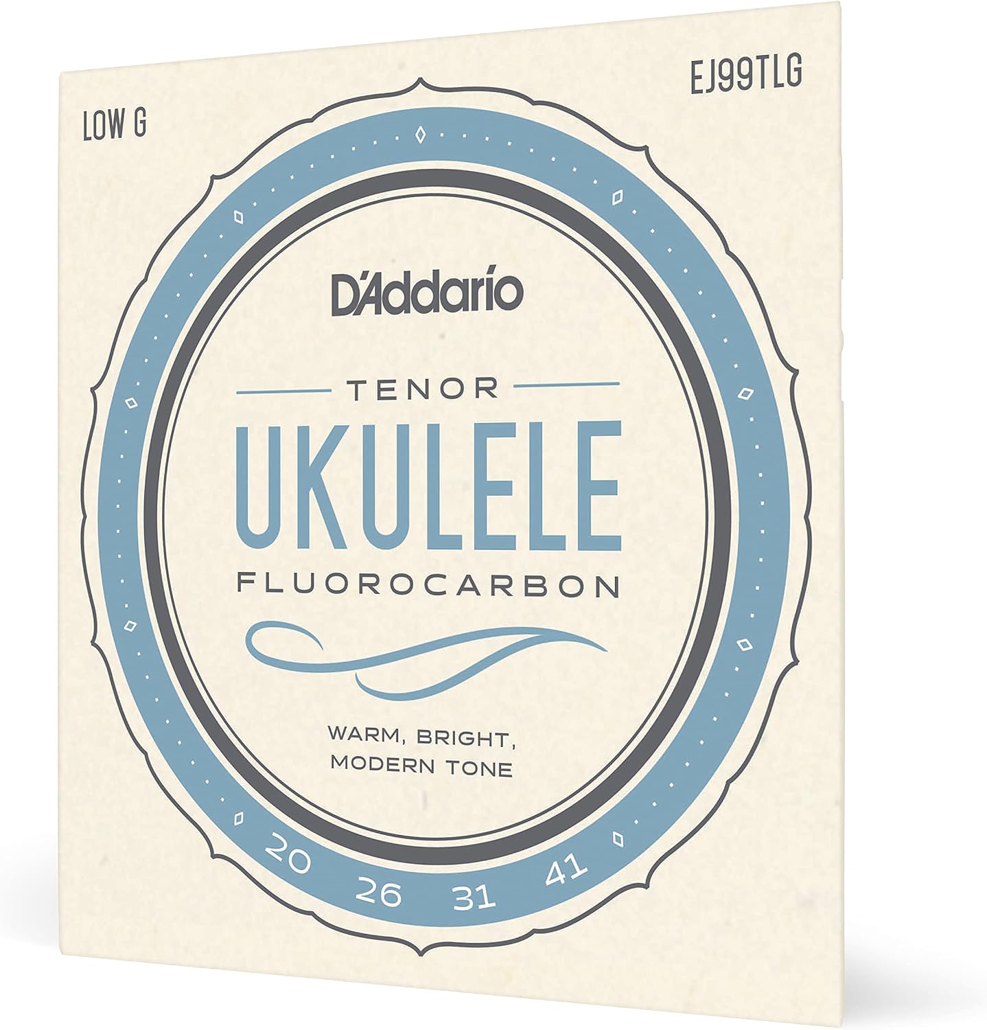 D'Addario Ukulele Strings Fluorocarbon Tenor EJ99TLG Low-G, 4-String Set