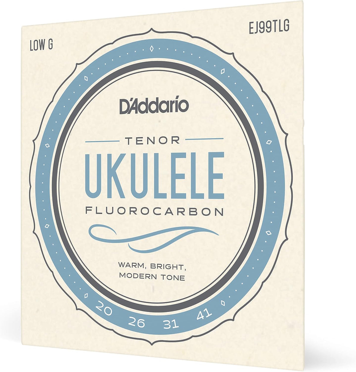 D'Addario Ukulele Strings Fluorocarbon Tenor EJ99TLG Low-G, 4-String Set