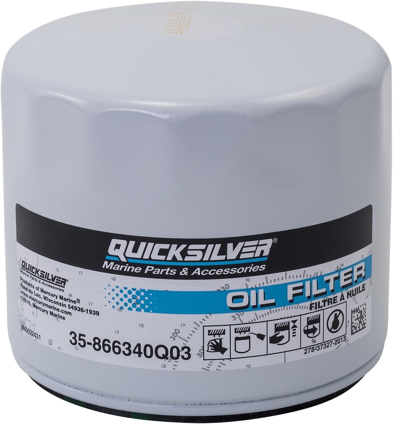 Quicksilver 866340Q03 Spin-On Oil Filter for MerCruiser Engines