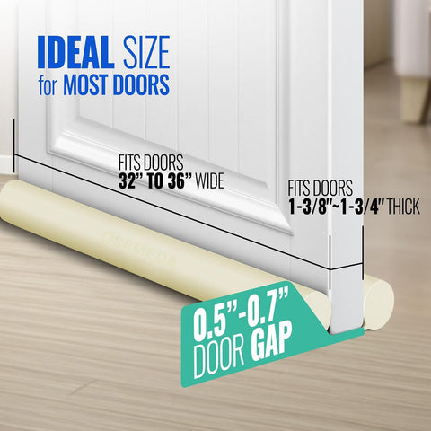 ‌‌OSAMEDA Under Door Draft Stopper Door Sweep Gap Filler Seal 36 Inch Beige