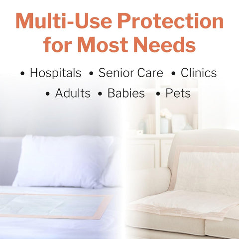 McKesson Underpads Bed Pads, Heavy Absorbency, Peach, 36 x 36 in, 100 ct