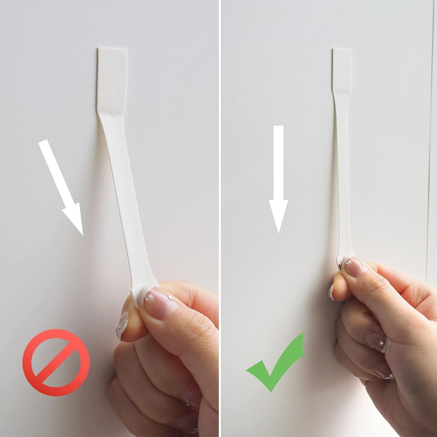 White Wall Hooks for Hanging, 14 Hooks+20 Strips, No Tools, Value Pack (L)