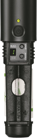 Shure BLX2/PG58 Handheld Wireless Transmitter with PG58 Vocal Mic Capsule - for use with BLX Wireless Microphone Systems (Receiver Sold Separately) | H8 Band