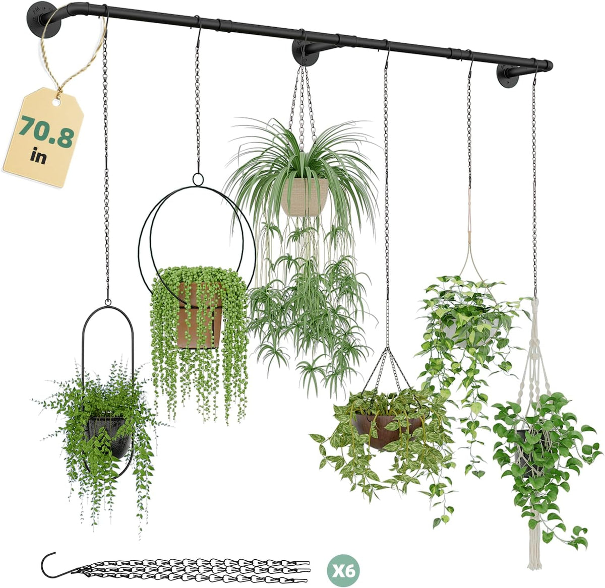 Galood Plant Hanger Indoor with 6 Hanging Chains Hanging Planters