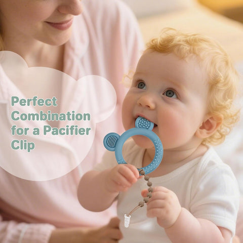 Eascrozn 3 Pack Baby Teething Toys, Silicone Teether Toys 3M+ BPA Free