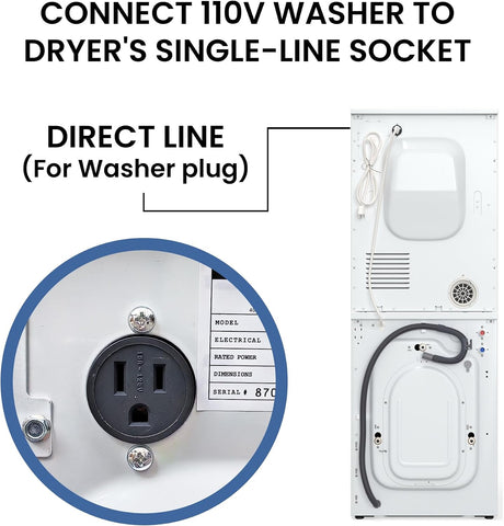 Equator Matching Laundry Set 110V ONE OUTLET 15 Lb Washer 1.62 cu.ft+13Lb Vented Dryer 3.1cu.ft