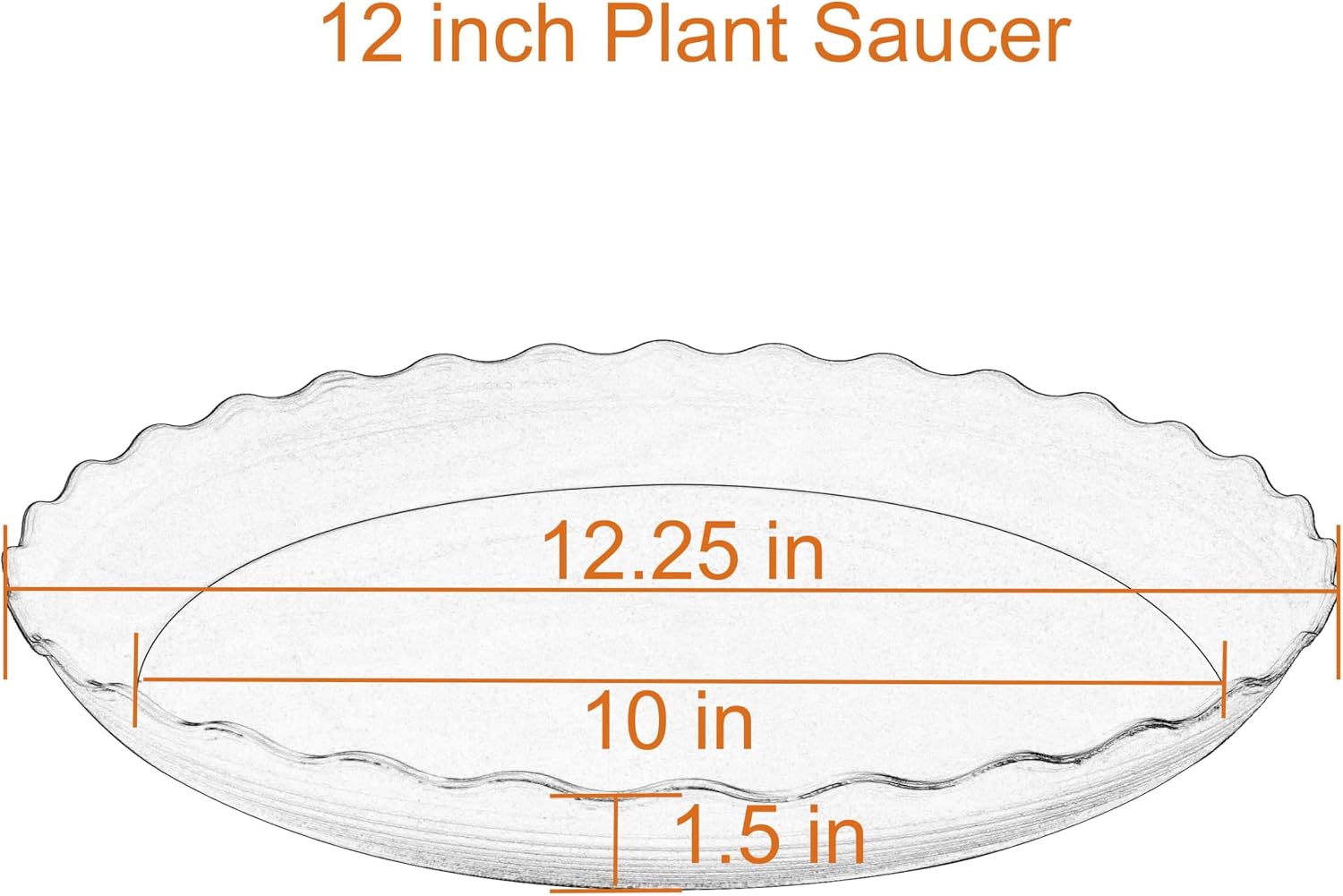 6 Pack of 12 inch Plant Saucer Plant Tray, Plastic Plant Saucer, Heavy Duty Plant Tray for Pots, Plant Saucers for Indoors Planter, Garden Water Plate Bowls (Beige)