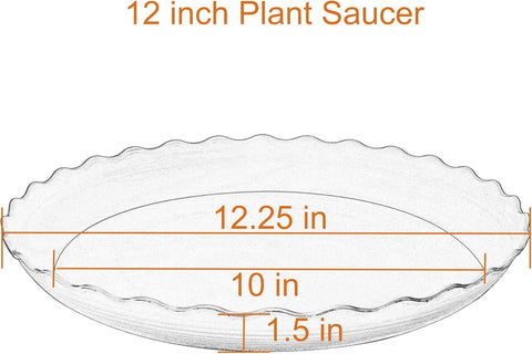6 Pack of 12 inch Plant Saucer Plant Tray, Plastic Plant Saucer, Heavy Duty Plant Tray for Pots, Plant Saucers for Indoors Planter, Garden Water Plate Bowls (Beige)