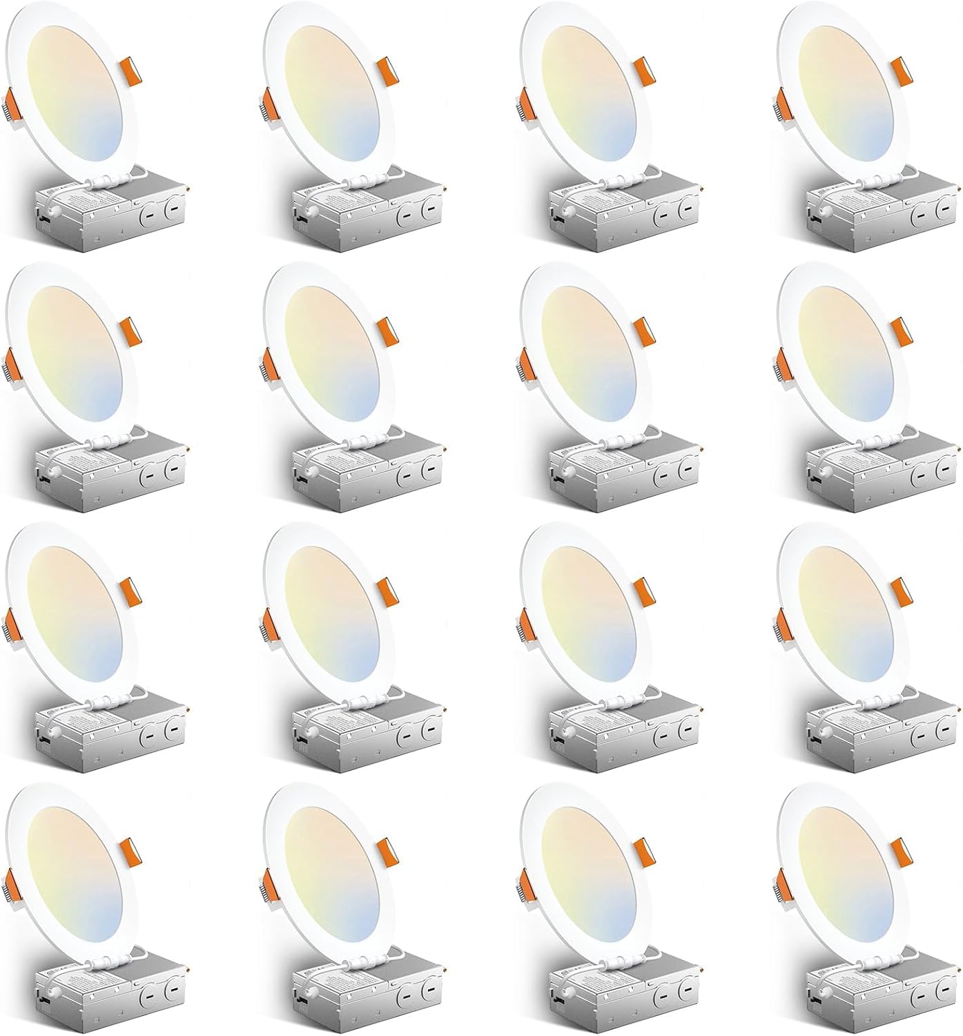 Amico 16 Pack 6 Inch 5CCT Ultra-Thin LED Recessed Ceiling Light