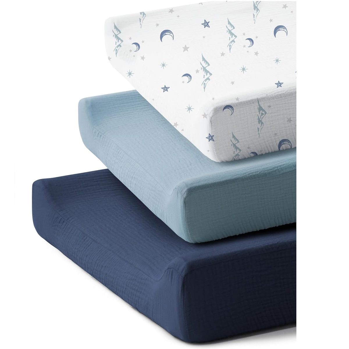 3 Pack Muslin Changing Pad Covers for Baby Boys and Girls