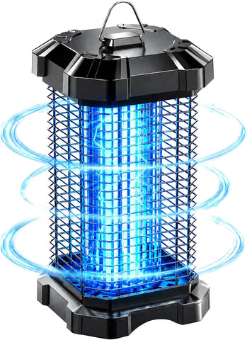 Bug Zapper Outdoor, 4200V Electric Mosquito Zapper Indoor, Insect Fly Zapper Waterproof with 5ft Power Cord, Mosquito Killer for Home, Patio, Kitchen, Backyard, Camping, Plug-in