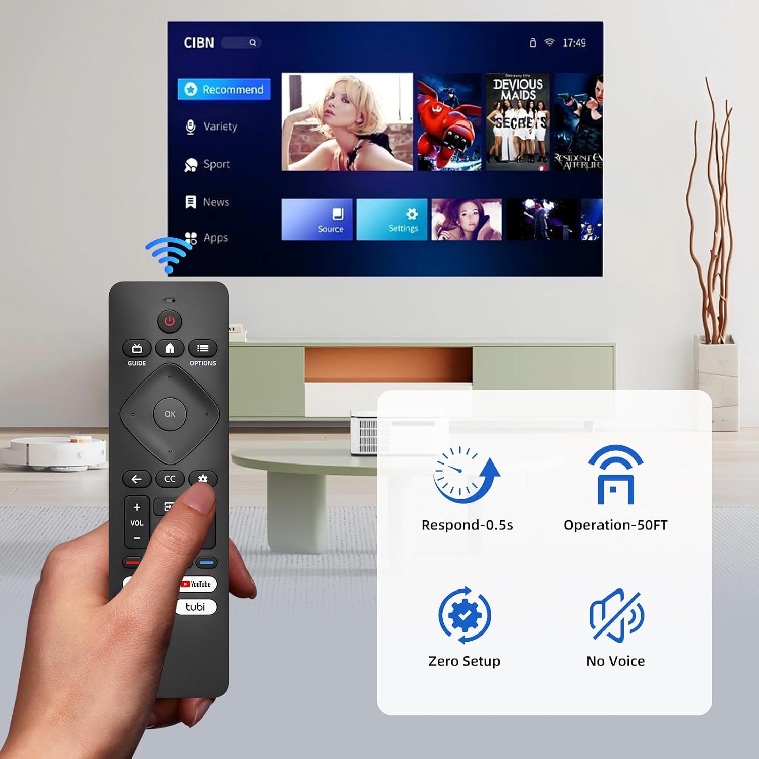 NEW Universal Replacement for Philips-Smart-TV-Remote-Control