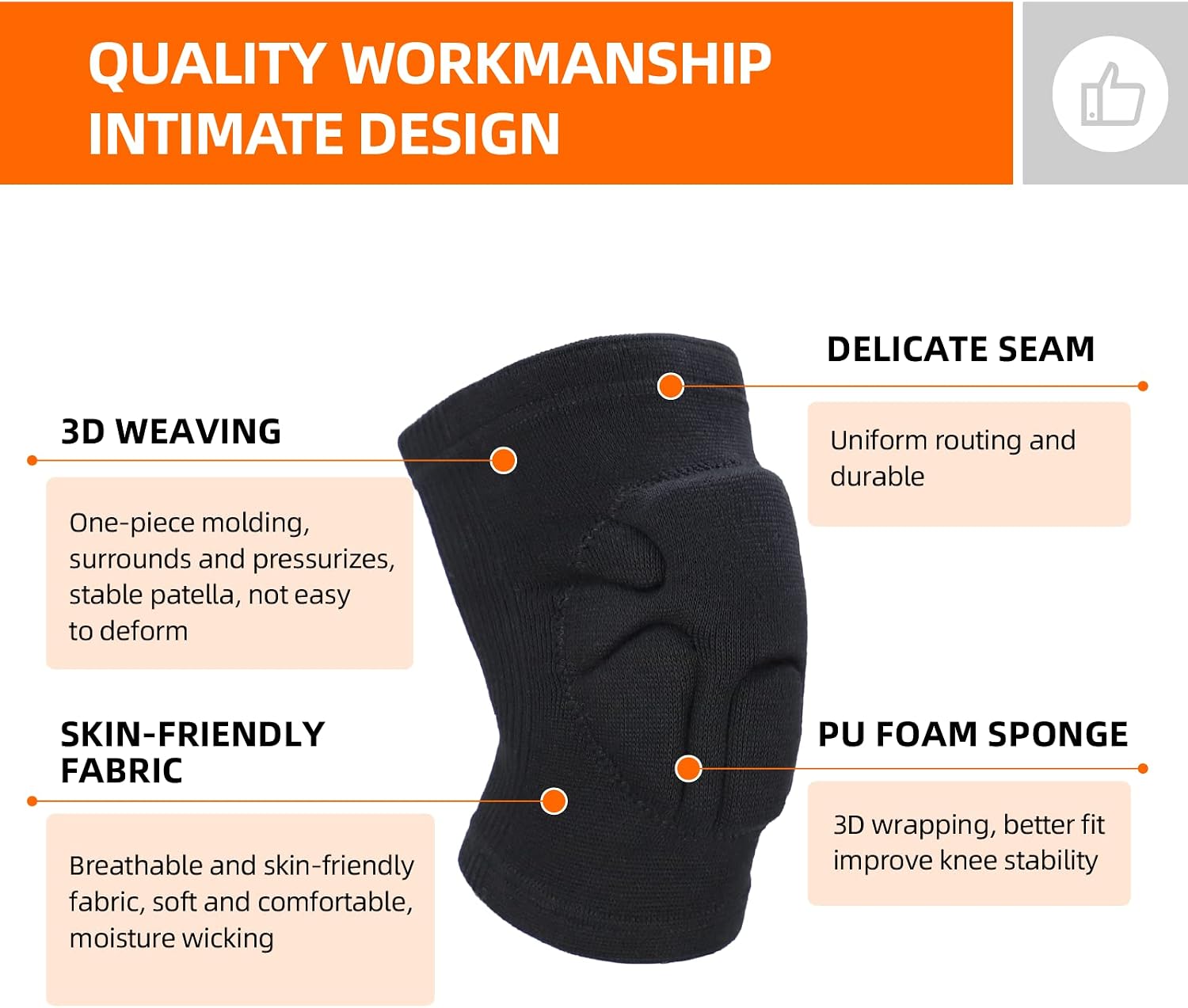 Volleyball Knee Pads for Dancers, Soft Breathable Knee Pads for Men Women Kids Knees Protective, Knee Brace for Volleyball Football Dance Yoga Tennis Running Cycling Workout Climbing