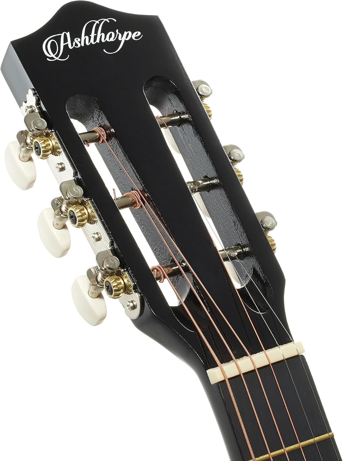 Ashthorpe 38-inch Beginner Acoustic Guitar (Black), Starter Kit with Gig Bag, Extra Strings, Strap, Picks, and Lessons