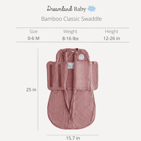 Dreamland Baby Sleep Sack Swaddle, Ultra-Soft Bamboo Viscose (0-6 Months)