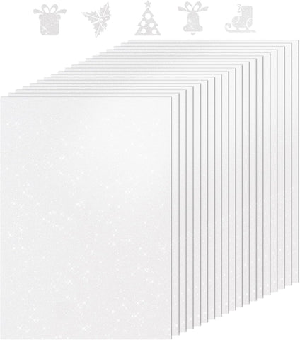 BEISHIDA A4 8.5 x 11 inch Glitter Cardstock, White Glitter Paper for Crafts, 250GSM Premium Sparkly Paper for Cricut,Scrapbook,Card Making,DIY Art Projects and Party Decorations(20 Sheets)