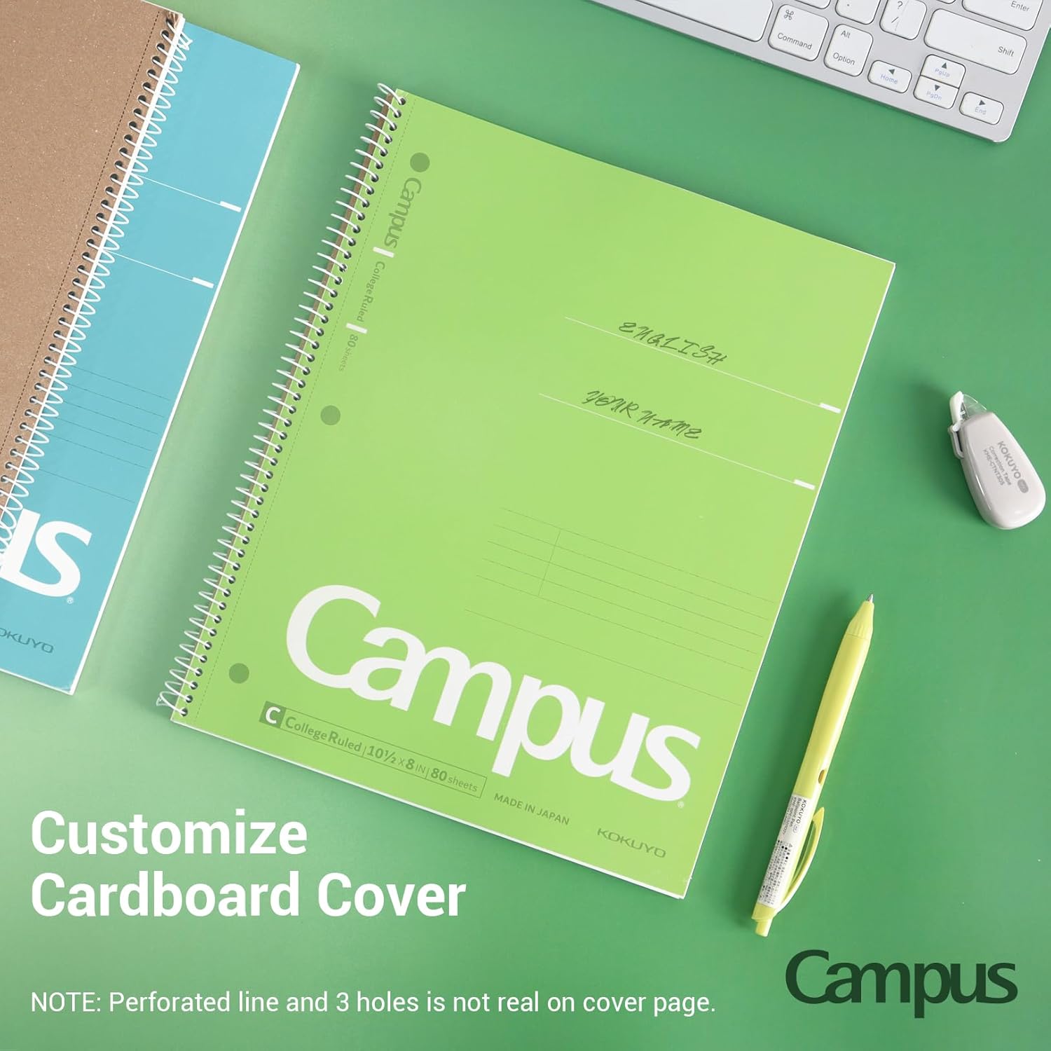 KOKUYO Spiral Notebooks, 3 Pack 10-1/2" x 8" Lined Notebook College Ruled