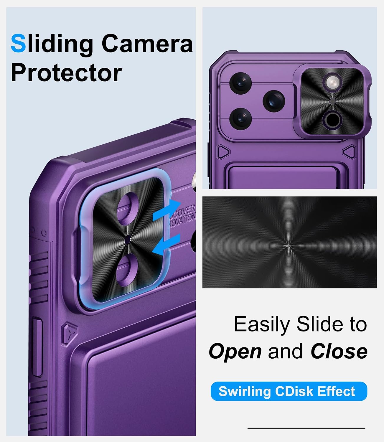 BXYJY for iPhone 17 Pro Max Case Wallet, Card Holder (4-5 Cards), Purple