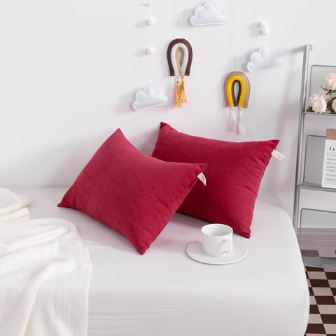 NTBAY Tiny Pillows, Set of 2, 7"x11", Red