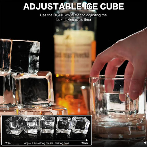 Clear Ice Cube Makers Countertop,Ice Cube in 20Mins for Whiskey