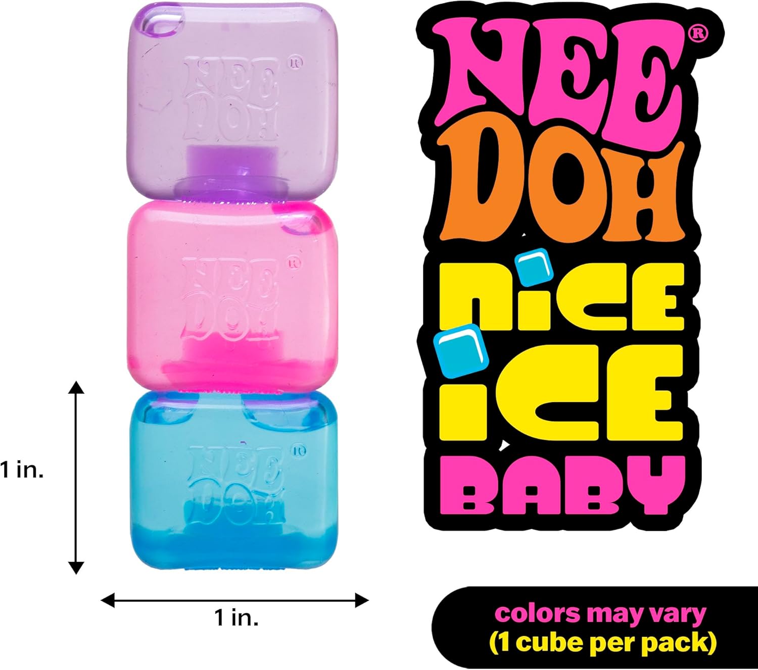 Schylling NeeDoh Nice Ice Baby - 1.25" Cube - Color May Vary (Pack of 1)