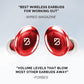 Back Bay Audio Tempo 30 Wireless Earbuds for Small Ears with Premium Sound, Comfortable Bluetooth Ear Buds for Women and Men, Red Earphones for Small Ear Canals