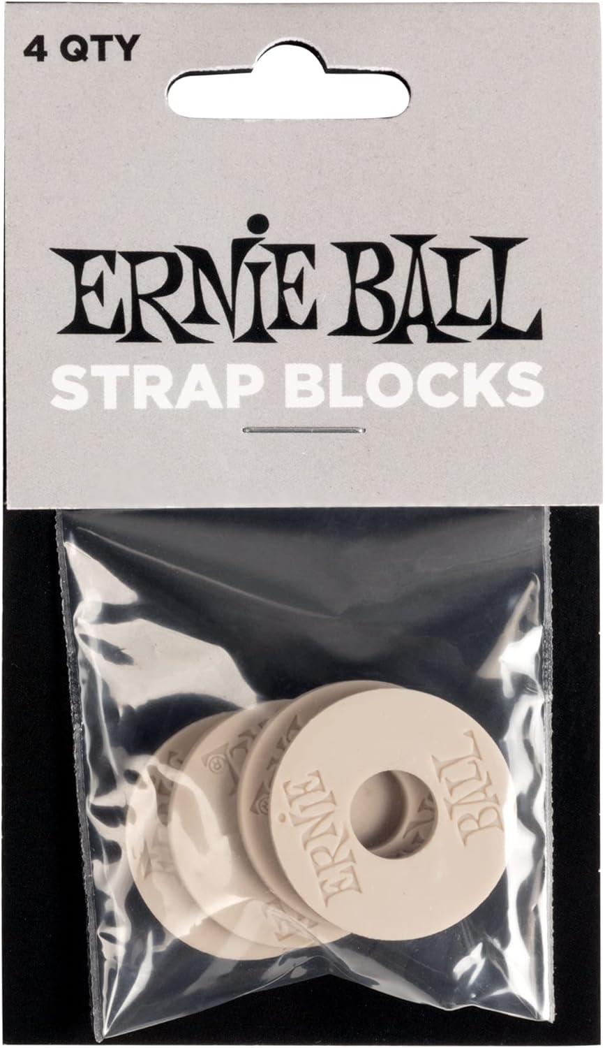 Ernie Ball Strap Blocks, Rubber (P04603), Red & Black