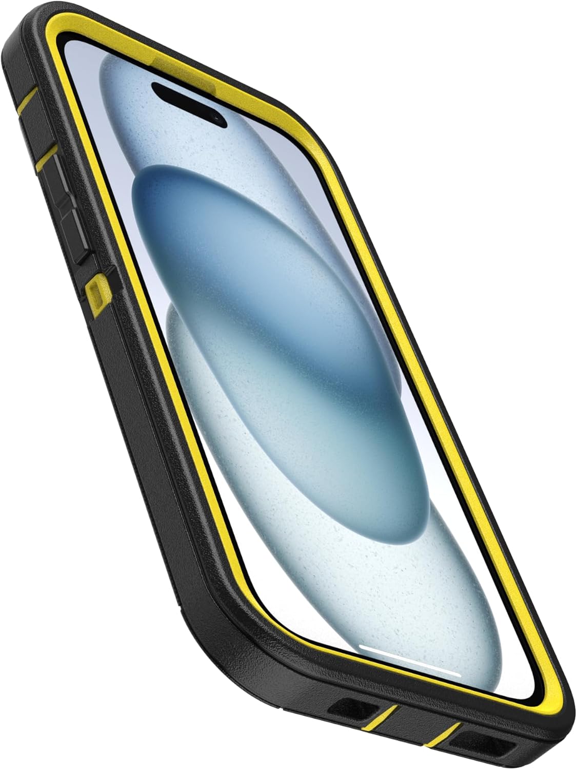 OtterBox iPhone 15, iPhone 14, & iPhone 13 (Only) - Defender Series Screenless Case - Night (Black & Yellow) - Rugged & Durable - with Port Protection - Holster Clip Includes