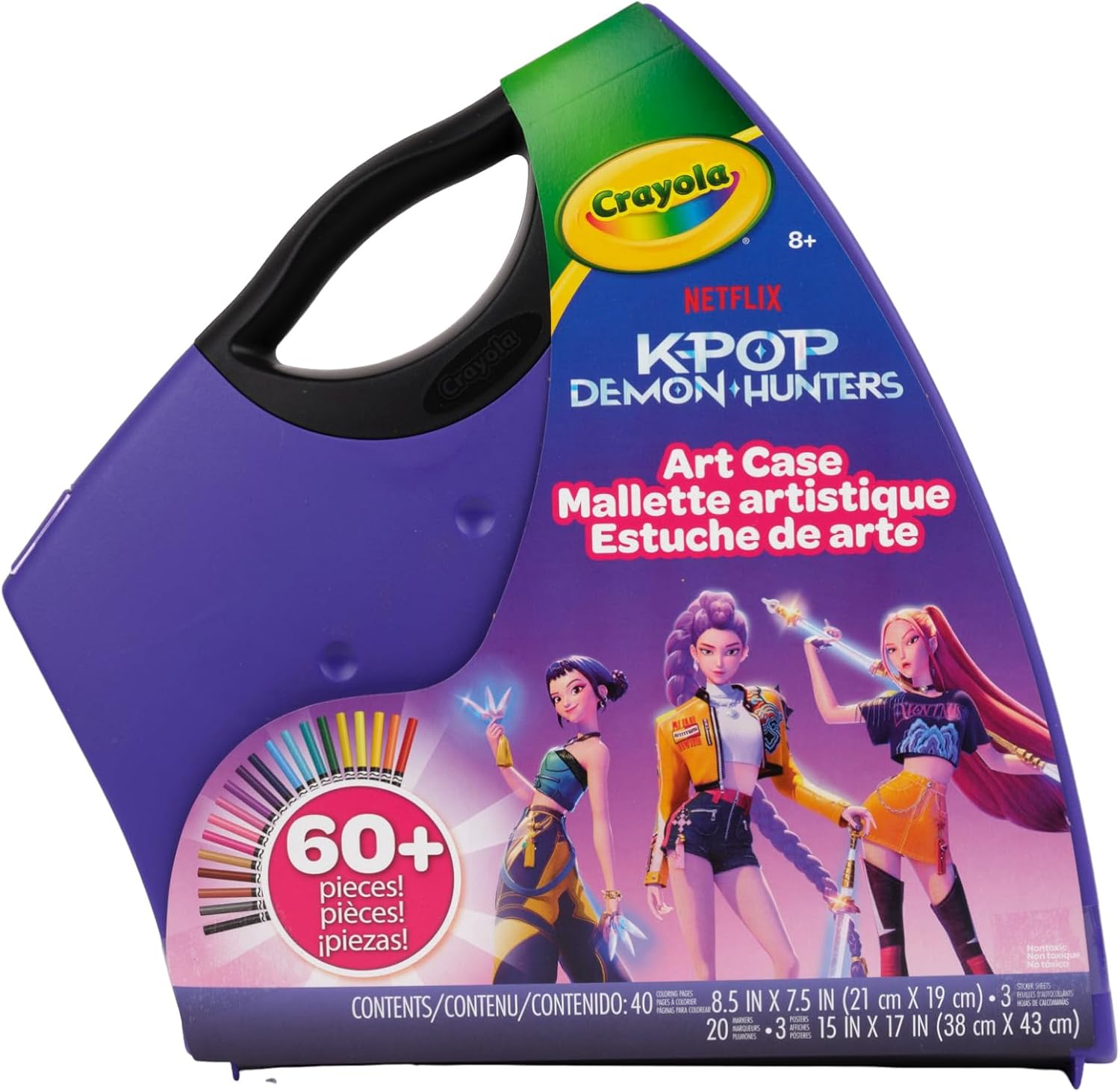 Crayola Kpop Demon Hunters Art Case (40+pcs), Coloring & Sticker Craft Kit