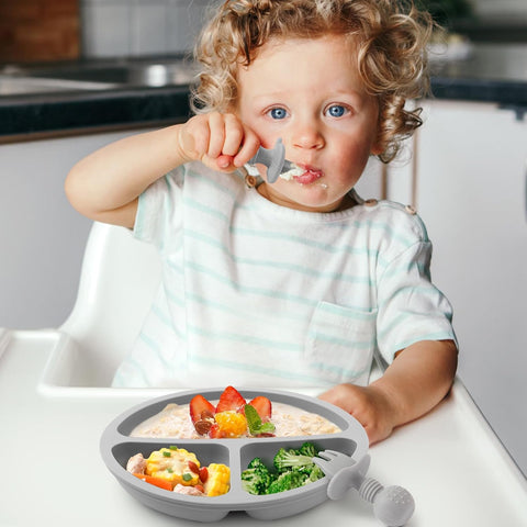 Eascrozn Baby Utensils, 6 Pack Silicone Forks and Spoons Set, BPA Free