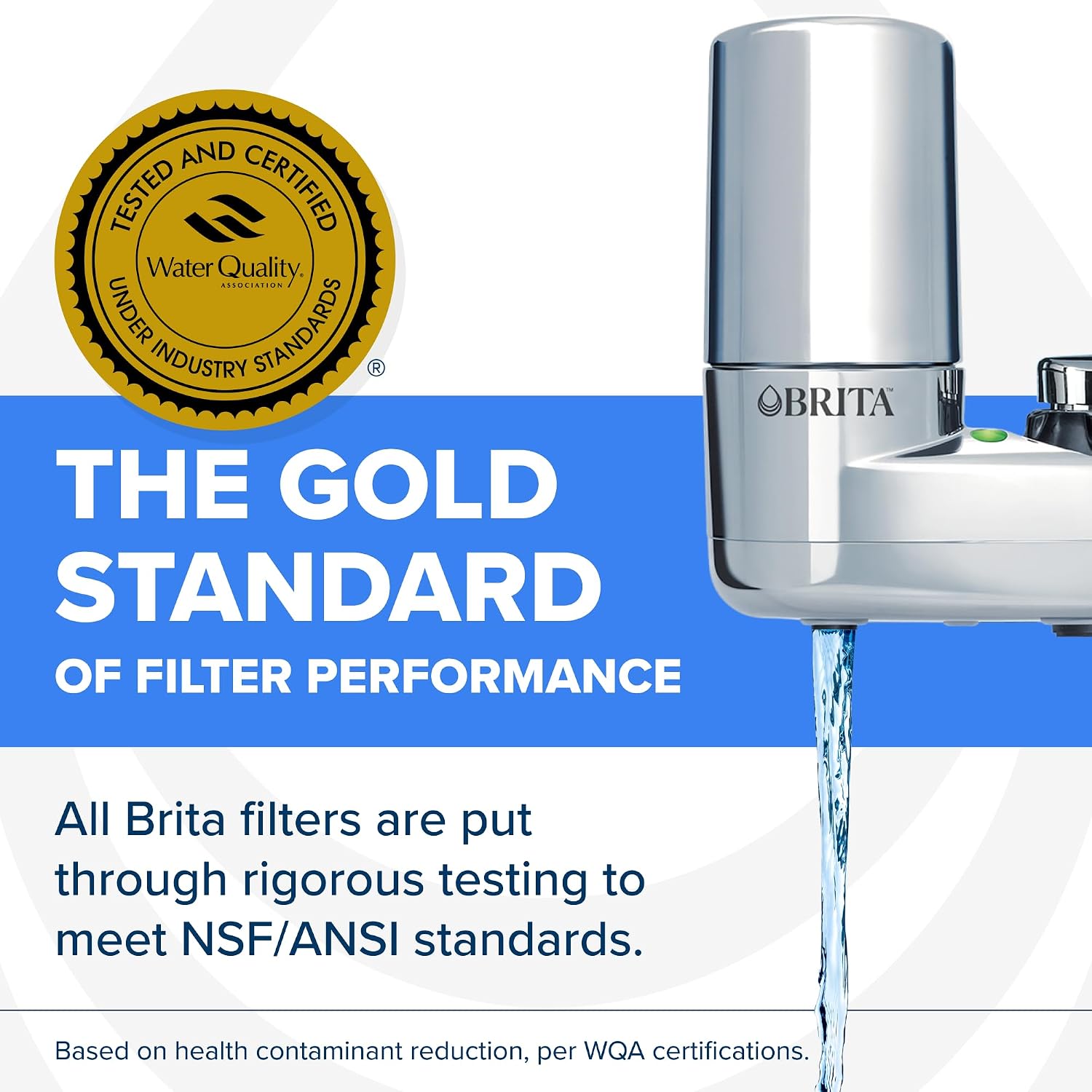 Brita Elite Chrome Faucet Water Filter System, 2 Filters
