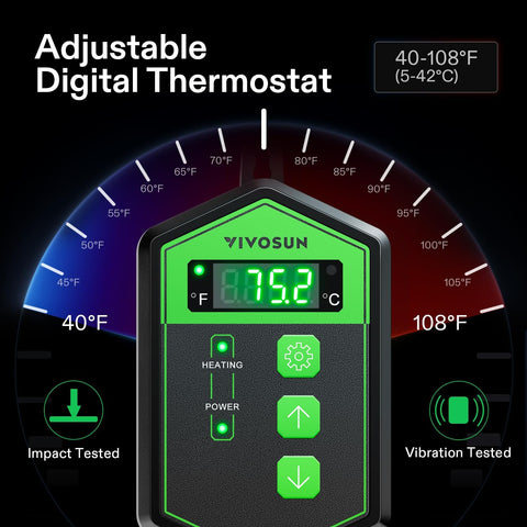 VIVOSUN 20" x 20.75" Seedling Heat Mat and Digital Thermostat Combo Set