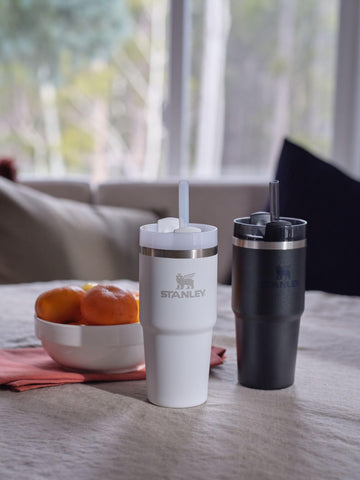 Stanley Quencher H2.0 Tumbler with Straw 14 oz | Twist On 3-Way Lid | Cupholder Compatible for Travel | Insulated Stainless Steel Cup | BPA-Free | Black 2.0
