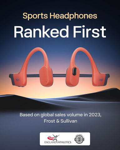 SHOKZ OpenSwim Pro Open-Ear MP3 Headphones, Red, IP68 Waterproof, 32GB MP3