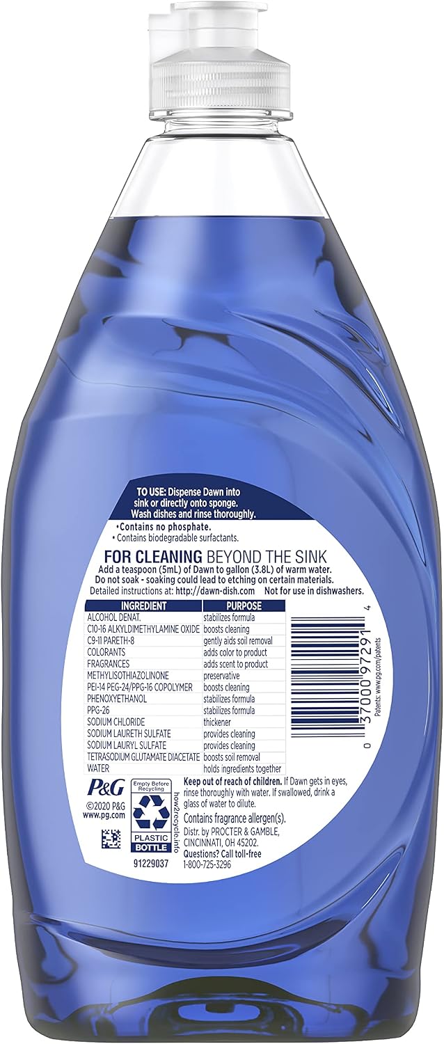 Dawn Platinum Dishwashing Liquid Dish Soap, Refreshing Rain, 16.2 Fl Oz