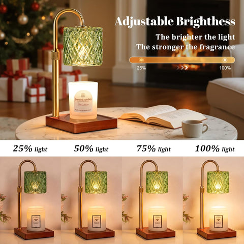 Green Candle Warmer Lamp with Timer,Wax Melt Warmer Birthday Gifts