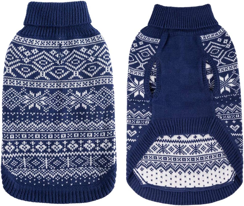 HOMIMP Dog Sweater Argyle - Warm Sweater Winter Clothes Puppy Soft Coat, Ugly Dog Sweater for Small Medium and Large Dogs, Pet Clothing Boy Girl