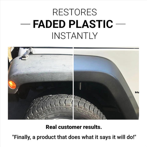 CarGuys Plastic Restorer | Bring Plastic, Rubber, and Vinyl Back to Life! | User-Friendly Trim Restorer | Safe Auto Detailing Supplies | 8 Oz Kit with Foam Applicator