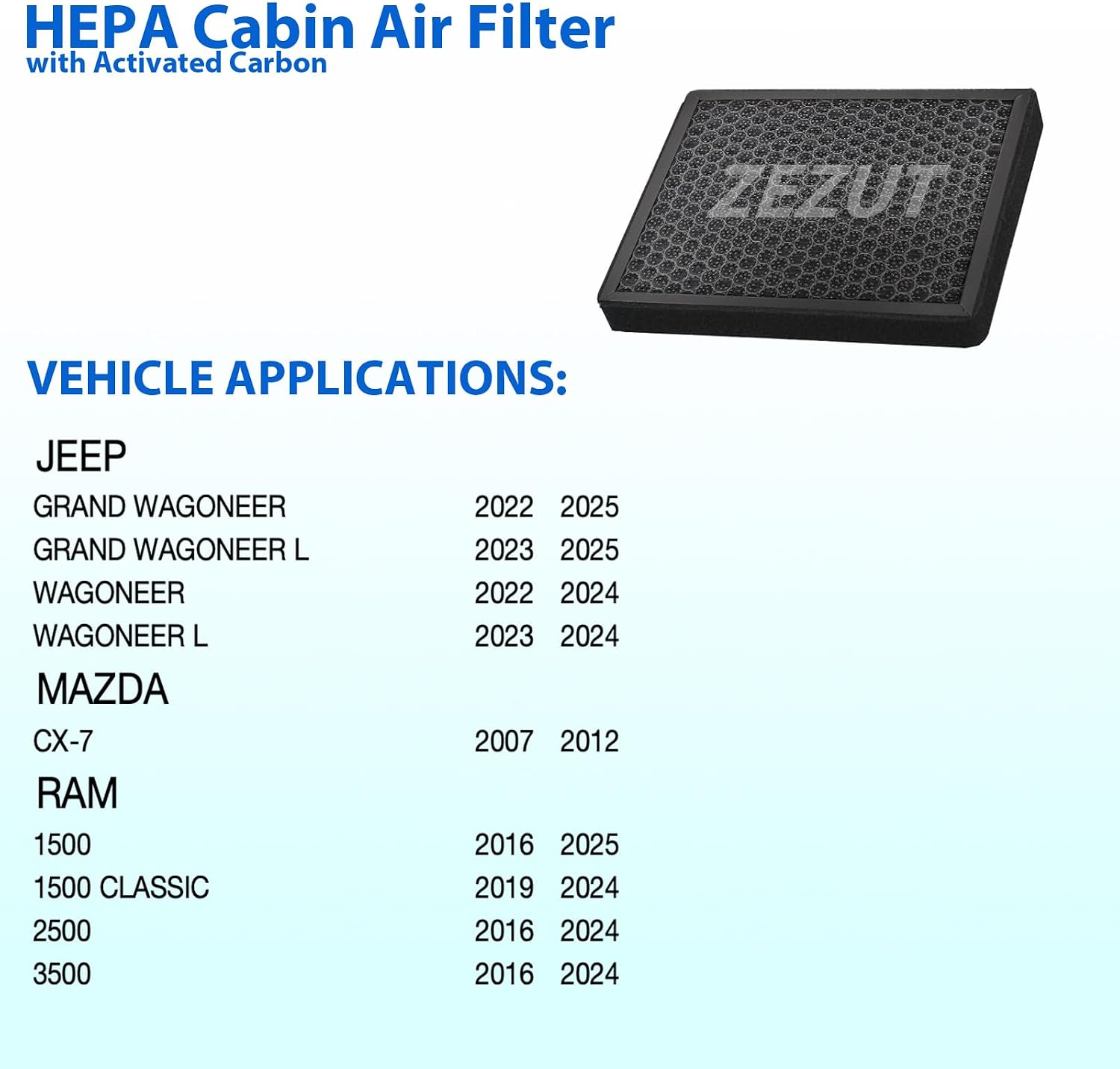 Cabin Air Filter with Activated Carbon Beads, CF11671